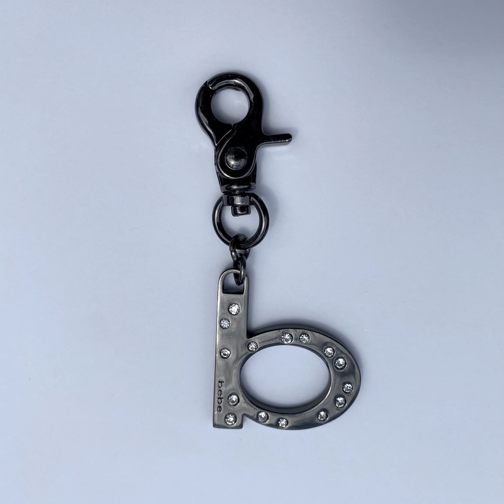 BEBE Gunmetal Rhinestone Letter B Keychain Logo - Handbag Chain - 2 of 2 (NWOT)